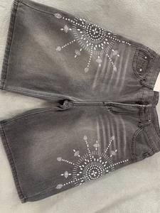 Pantalones Cortos de Mezclilla para Hombre, Estilo Urbano, con Pedrería, Cristales, Estilo Vintage, Holgados - Product Image 5