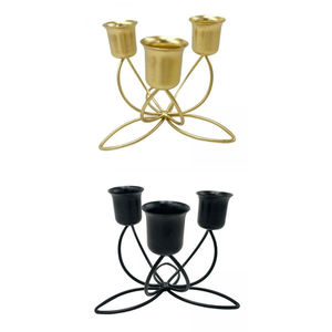 Ensemble élégant et moderne de 3 bougeoirs coniques en métal, finition cuivre, pour mariage, décoration de table ou centre de table. - Product Image 4