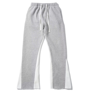 2026 New Arrival Men Flared Sweatpants Elastic Waist Two Tone Panel <b>Joggers</b> <b>Slim</b> Fit Flare Leg Casual Stylish Streetwear Pants - Product Image 3