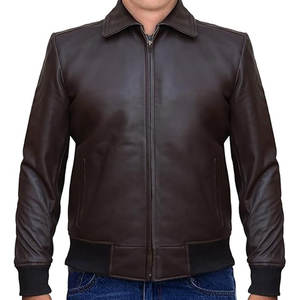Chaqueta de piel de oveja auténtica de nuevo diseño del fabricante, estilo urbano, cuello alto, color sólido, chaqueta de invierno para hombre - Product Image 5