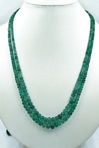 2 hebras de Esmeralda zambiana natural, collar de cuentas de piedra Rondelle suave, producto - Product Image 4