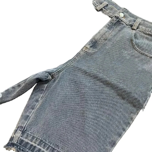 Pantalones Cortos de Mezclilla para Hombre, Estilo Urbano, Cintura Elástica, Transpirables, Desgastados, con Roturas a la Altura de la Rodilla, Casuales, 100% Algodón Orgánico - Product Image 3