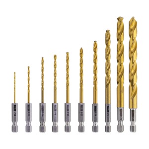 HSS Titanium Coated <b>Drill</b> <b>Bit</b> Set High Speed Steel Twist <b>Drill</b> <b>Bits</b> Metal Stainless Steel <b>Wood</b> Plastic Hole Cutter Tool - Product Image 6