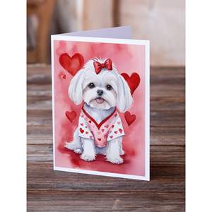 แปลก A7ขนาด5x7บัตรเปล่า Maltese การ์ดอวยพรวาเลนไทน์ของฉันแพ็ค8ใบพร้อมซองจดหมาย - Product Image 2