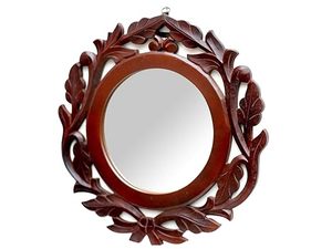 Hand Carved Round Wooden Wall <b>Mirror</b> Decorative Floral <b>Frame</b> <b>Mirror</b> Rustic Vintage Home Decor <b>Mirror</b> - Product Image 4