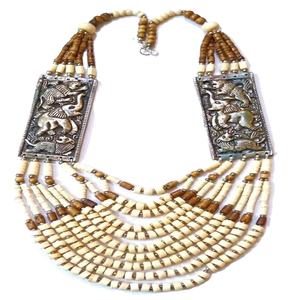 Perles en os Colliers Mode Indien Buffle Corne en os Bijoux Costume Artificiel Artisanat Bijoux NK-20388 - Product Image 1