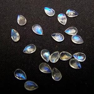 Venta al por mayor Natural 4x6mm corte de pera facetado Arco Iris piedra lunar recién llegado blanco semiprecioso piedra suelta productos de pisada superior Sal - Product Image 1