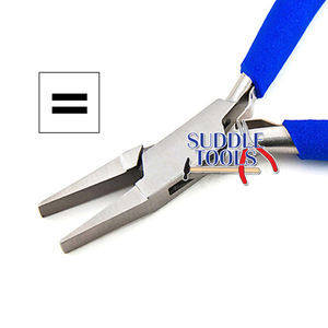 Pince à bec plat de 115 mm avec poignées en PVC, mâchoires lisses, pour la fabrication de bijoux, le bricolage, la pêche, l'optique, la montre-machinerie, outils D - Product Image 3