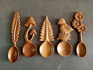 Cuillère en bois jetable naturelle de qualité supérieure, design bohème, plaquée or, manche long, écologique, couverts créatifs pour l'extérieur - Product Image 6