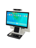 Terminal POS All-in-One Layar Ganda Desktop Pembaca Barcode Pengenal Sidik Jari Pencatat Pengunjung Model Berdiri Android