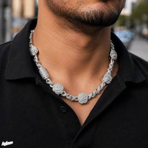 Iced Out Moissanite Cuban <b>Chain</b> 925 Sterling <b>Silver</b> Gold/<b>Silver</b> Plated Hip Hop Style Necklace for Men Women Gift Available - Product Image 4