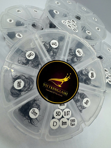 Fournisseur en gros et au détail d'extensions de cils, bouquets de cils en vrac 3D-20D, tailles mixtes 7-20mm, courbures C/D/M/L, fibres synthétiques, logo personnalisé - Product Image 6