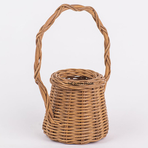 Creative Rattan <b>Basket</b> Hand Crafted Sets Of 2 <b>Storage</b> Home Organization Made Of Rattan Geometric Shape - Product Image 4