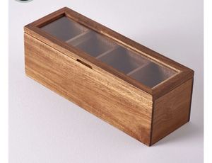 Custom Engraved Handmade Wooden <b>Tea</b> Storage <b>Box</b> with Lid for Corporate Gifts Luxury Packaging & Multifunction Use - Product Image 3