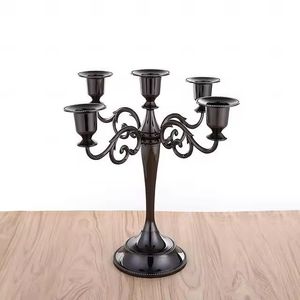 Support de bougie pilier en laiton, fait main, base ronde, style européen, centre de table de mariage - Product Image 5