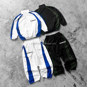 Conjunto Deportivo Personalizable de Nylon para Hombre, Chaqueta Cortavientos y Pantalones Deportivos con Rayas, Traje Deportivo Cortavientos - Product Image 4