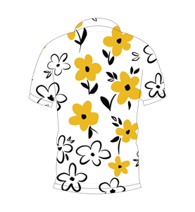 เสื้อโปโลพิมพ์ลายดอกไม้สีขาวและสีเหลืองสำหรับผู้ชายแขนสั้นลำลองแฟชั่นฤดูร้อนเสื้อโปโลกอล์ฟ - Product Image 2