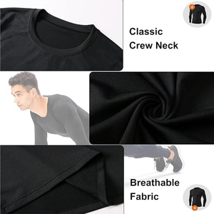 Wholesale <b>Men's</b> Long Sleeve Compression Shirt <b>Base</b> <b>Layer</b> Workout Fitness Running Shirts Top <b>Men's</b> Gym Wears - Product Image 5