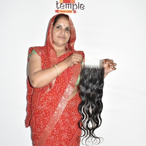 Cabello 100% Remy Indio Sin Procesar, Cierre HD 6*6, Ondulado Natural, Paquete de Cabello de Templo, Sin Trenzado, Liso, Sin Procesamiento Químico - Product Image 2