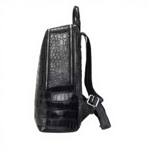 Vintage Handmade Croco Leather Backpack <b>Large</b> Capacity Travel <b>Rucksack</b> Full Grain Leather from Divine International India - Product Image 1