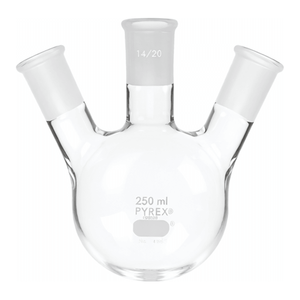 Para PYREX, Florero de Destilación de Vidrio Borosilicato de 250 ml con Tres Cuellos Angulares y Juntas Cónicas Estándar para Química Orgánica - Product Image 3