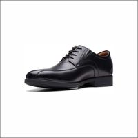 Chaussures habillées en cuir Oxford à bout pointu et lacets, noires unies, pour le bureau et la carrière, toutes saisons
