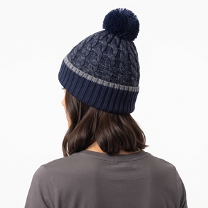 Hawkeye Knitted <b>Beanie</b> Hat <b>With</b> <b>Pom</b> <b>Pom</b> Embroidered Letter Design Unisex Winter Cap Casual Style - Product Image 3