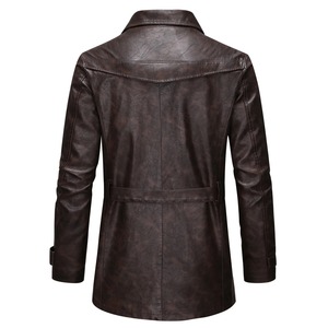 Chaqueta de Motocicleta de Invierno para Hombre, de Cuero Genuino Negro, Diseño Sólido, Impermeable, con Forro de Sherpa y Cuello Abatible - Product Image 4