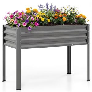 Fioriera Ergonomica in Metallo Grigio da 44 Pollici, Letto Rialzato da Giardino da 32 Pollici con Fori di Drenaggio per Uso Esterno - Product Image 5