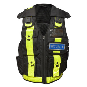 Gilet de sécurité haute visibilité personnalisé, veste tactique de patrouille en polyester réfléchissant avec plusieurs poches - Product Image 4