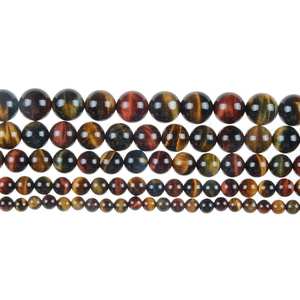 ลูกปัดไทเกอร์อายหลากสีทรงกลม เรียบเนียน ทำจากอัญมณีธรรมชาติ สำหรับทำเครื่องประดับ ขายส่งจำนวนมาก - Product Image 2
