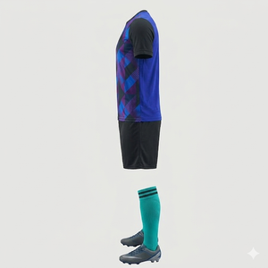Proveedor Directo de Fábrica OEM, Uniforme de Fútbol 100% Poliéster, Antibacterial, Transpirable, de Secado Rápido, Ropa Deportiva Corta para Equipos, Personalizable - Product Image 6