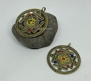 New Arrival Asthamangal Gift Craft Tibetan Buddhism Religious Themed Pendant <b>Net</b> Flower Design Antique Silver Plated Alloy - Product Image 5