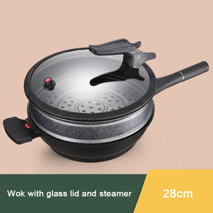 Wok antiadhésif profond, parfait pour faire sauter, faire tomber, faire bouillir, cuire à la vapeur et préparer de délicieuses repas pour toute la famille - Product Image 5