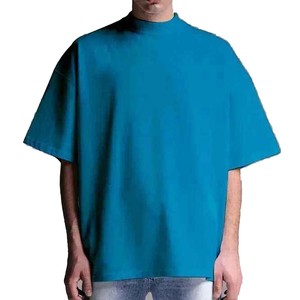 T-shirt surdimensionné avec logo personnalisé en strass, impression DTF, col rond, 100% coton biologique, coton bombo respirant. - Product Image 5