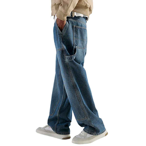 Pantalones Vaqueros Casuales Personalizados al por Mayor, de Mezclilla Cruda Selvedge, de Alta Calidad, Holgados, para Hombre, Rectos, Tallas Grandes, Estilo Vintage - Product Image 4