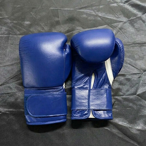 White Leather Boxing Gloves with <b>Velcro</b> Closure for Adults Training Gear - Product Image 3