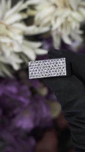 6-Row Wide <b>Thick</b> Sterling Silver Hip Hop Style Cluster <b>Ring</b> with Pave Setting Rhodium Plated Unisex Wedding & Anniversary <b>Ring</b> - Product Image 4