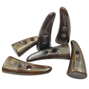 <b>Black</b> Buffalo Horn Folk Art Animal Toggle Sewing Buttons 2-Hole <b>Polished</b> Craft India Art Collectible - Product Image 4
