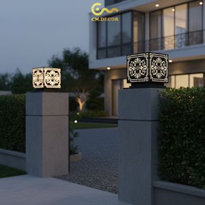 Classic Scroll LED Gate <b>Pillar</b> <b>Light</b> Vietnam CM Decor Outdoor Hotel Villa Garden Black E27 IP65 Metal Gate Lamp AC 220V (±10%) - Product Image 4