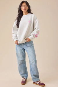 Sudadera con Capucha Extra Grande para Mujer, con Logotipo Personalizado, Estilo Urbano, 100% Algodón, Felpa, Casual, Holgada, con Mangas Raglán y Estampado Puff - Product Image 3