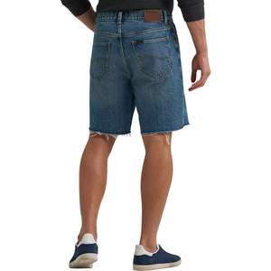 Nuevos shorts vaqueros vintage lavados para hombre, corte relajado, dobladillo sin rematar, estilo urbano, logotipo personalizado, venta al por mayor, jeans casuales de verano para hombre - Product Image 3