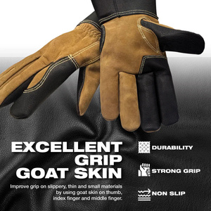 Premium Quality Goat Grain & Cowhide Split Leather TIG Welding Gloves Unlined <b>Fire</b>-Resistant Heat-Safe Work Safety Gloves - Product Image 4