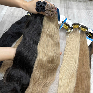 Extensions de cheveux humains Genius Weft de qualité supérieure 2026, lisses et colorées, vente en gros du Vietnam, 100 % cuticules alignées - Product Image 4