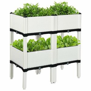 Set di 4 Fioriere Rialzate per Orto e Giardino, Ideali per Verdure e Fiori da Esterno - Product Image 3