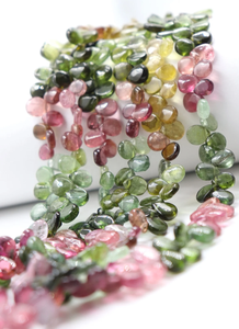 Perles en pierre de tourmaline multicolores lisses en forme de poire de 6x7 mm, bijoux en briolette, longueur de 17 pouces pour bracelet et collier - Product Image 6