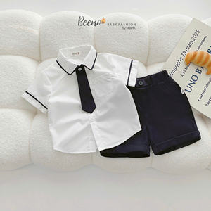 Ensembles de vêtements pour enfants de haute qualité, garçons et filles, style uniforme scolaire tendance, ensembles de vêtements pour tout-petits, 2 pièces, noir et blanc - Product Image 3