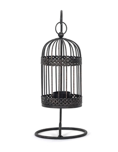 Bird Cage <b>Black</b> Metal Candle <b>Lantern</b> For Festive Home Decor in Best Price - Product Image 2