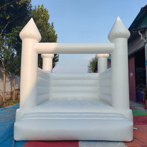 Commerciale all'aperto PVC gonfiabile bianco buttafuori di salto castello rimbalzante Jumper casa di rimbalzo per il matrimonio con scivolo e Pit della palla - Product Image 1