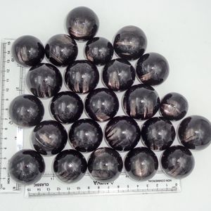 Esfera de Cristal de Hipersteno Rayado Natural, Bola de Piedra Preciosa Negra Pulida a Mano, Chakralume HS01, Meditación, Reiki, Energía de Chakras - Product Image 4